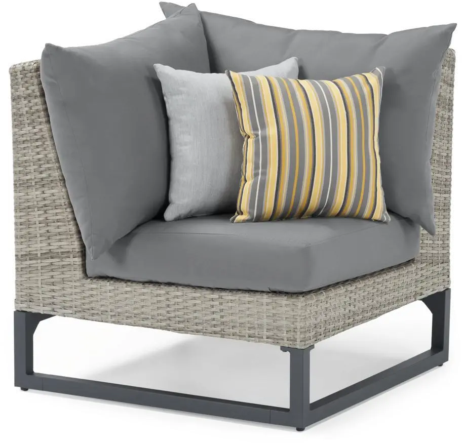 Milo Gray 6 Piece Sectional with Gray Cushions and Fire Pit-4