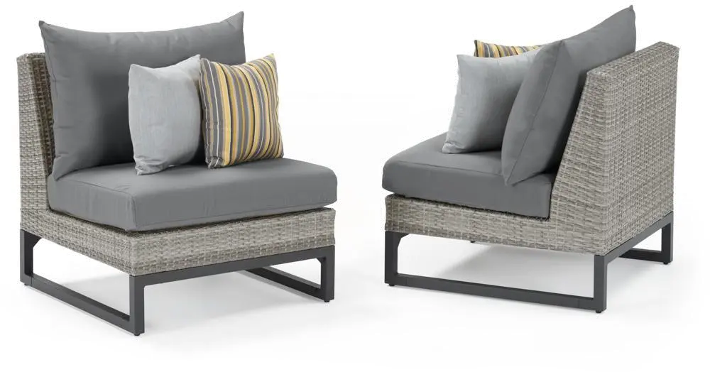Milo Gray 6 Piece Sectional with Gray Cushions and Fire Pit-5