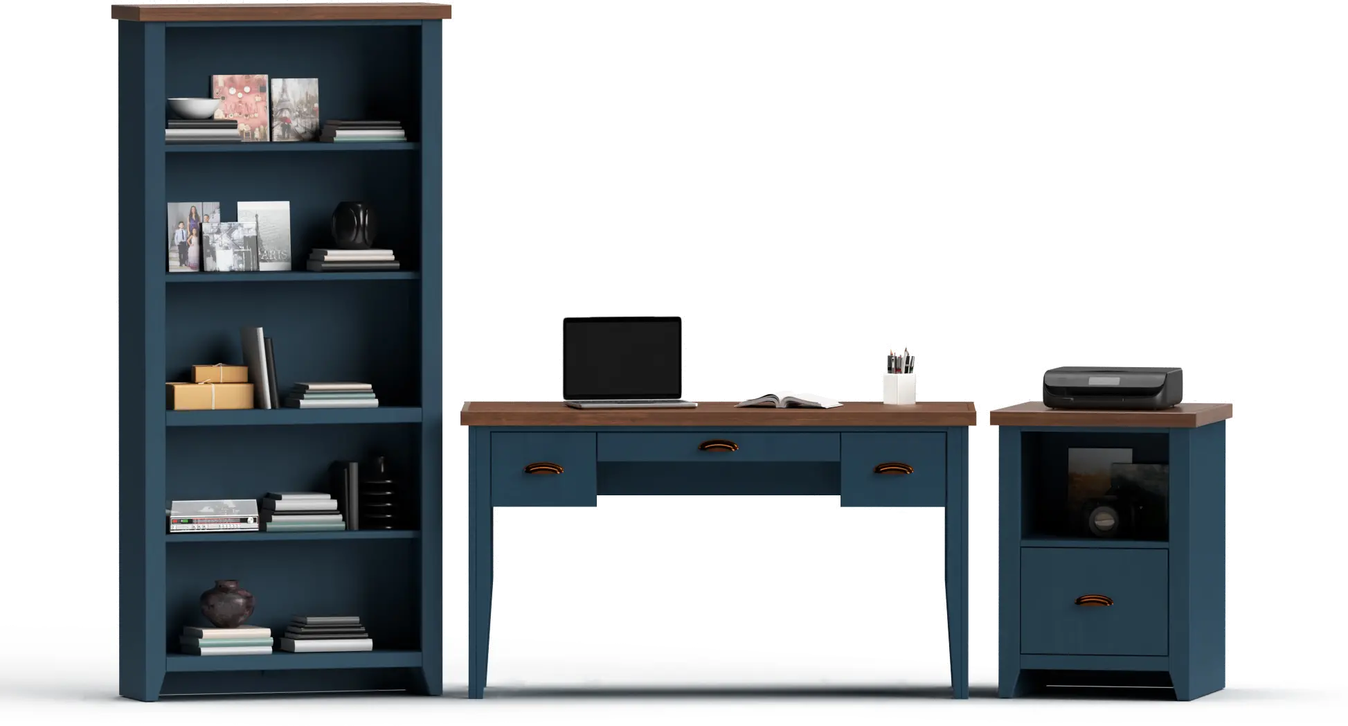 Nantucket Blue Bookcase-3