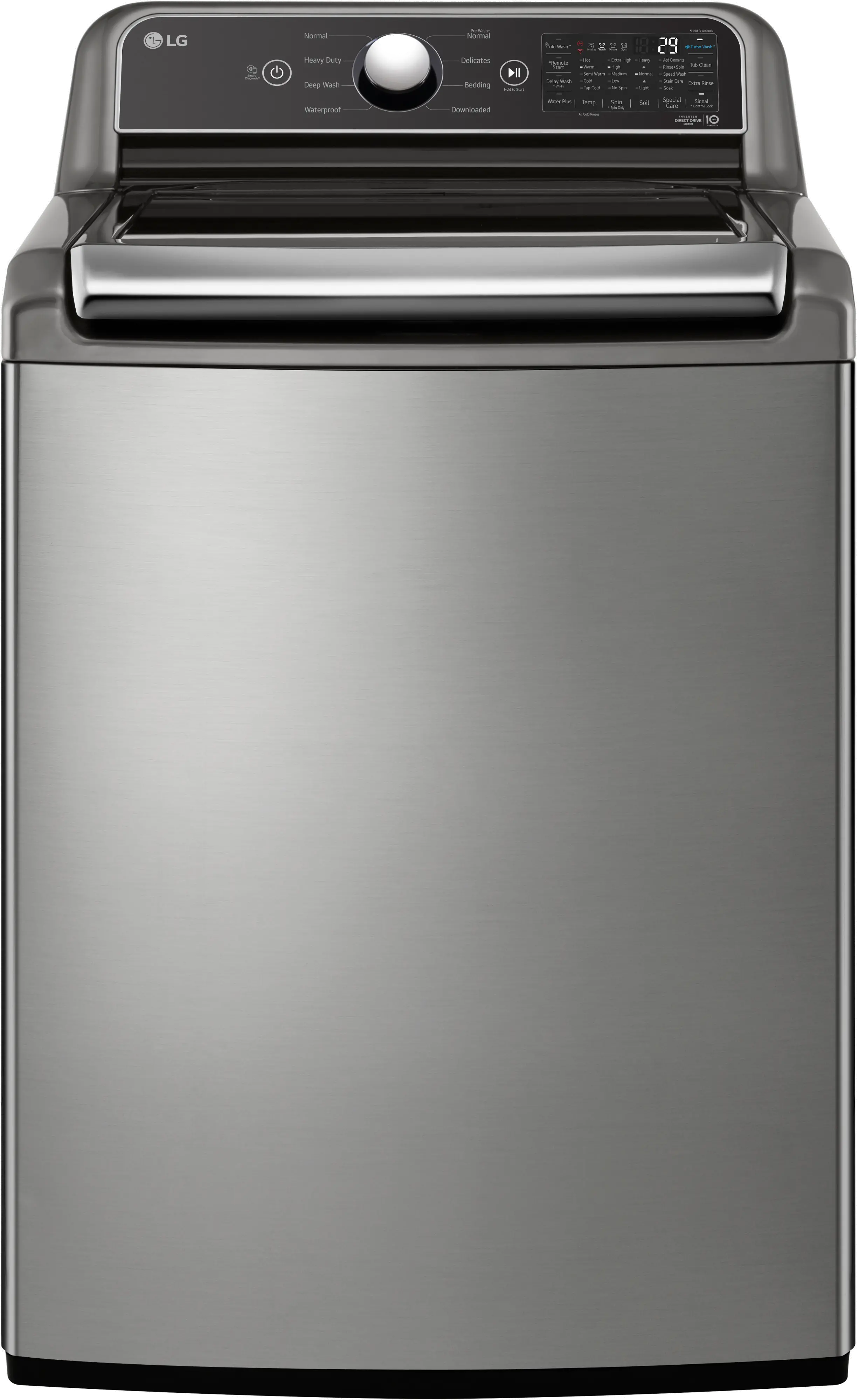 WT7400CV LG 5.5 cu ft Top Load Washer - Graphite Steel, 7400V-1