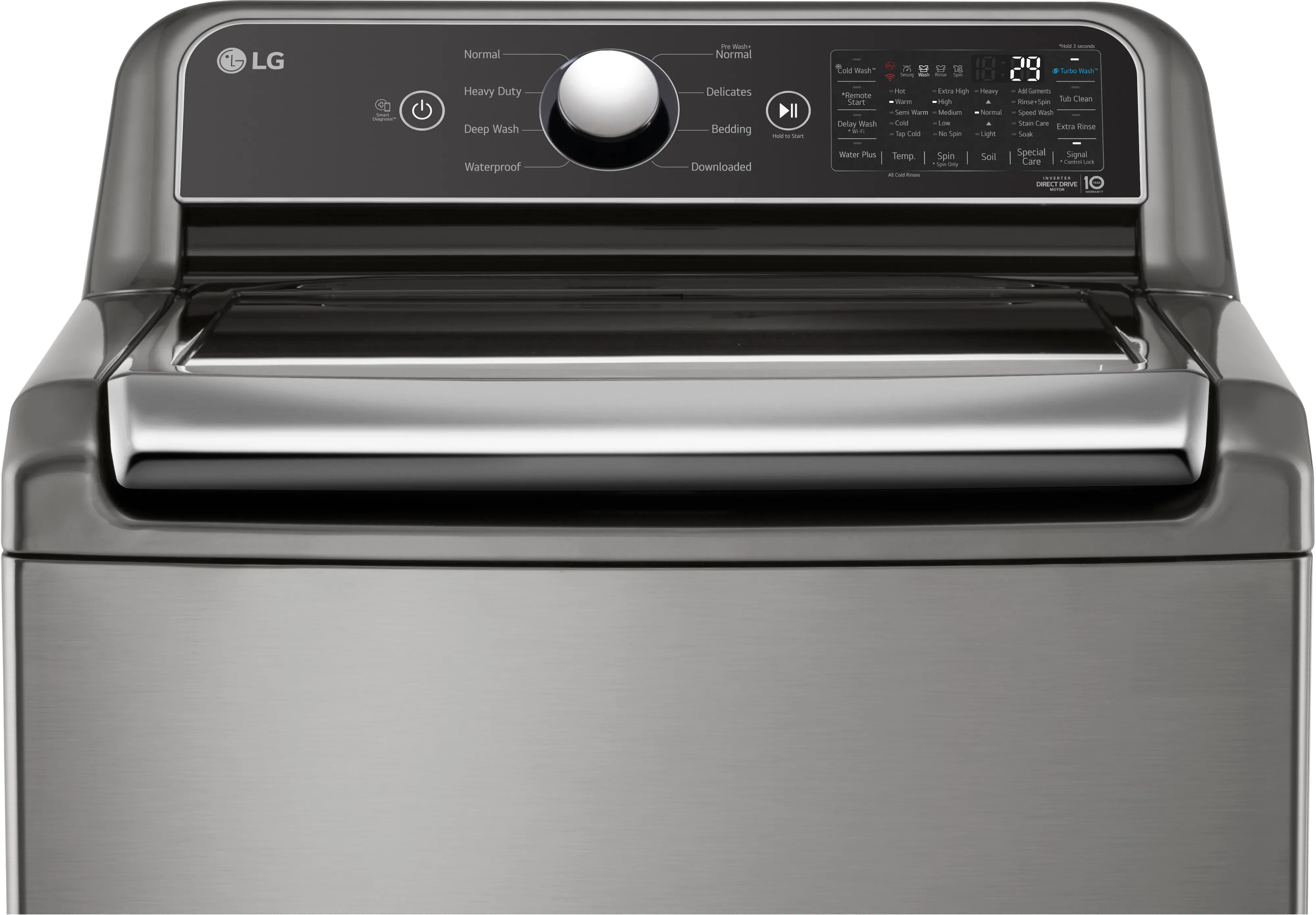 WT7400CV LG 5.5 cu ft Top Load Washer - Graphite Steel, 7400V-5