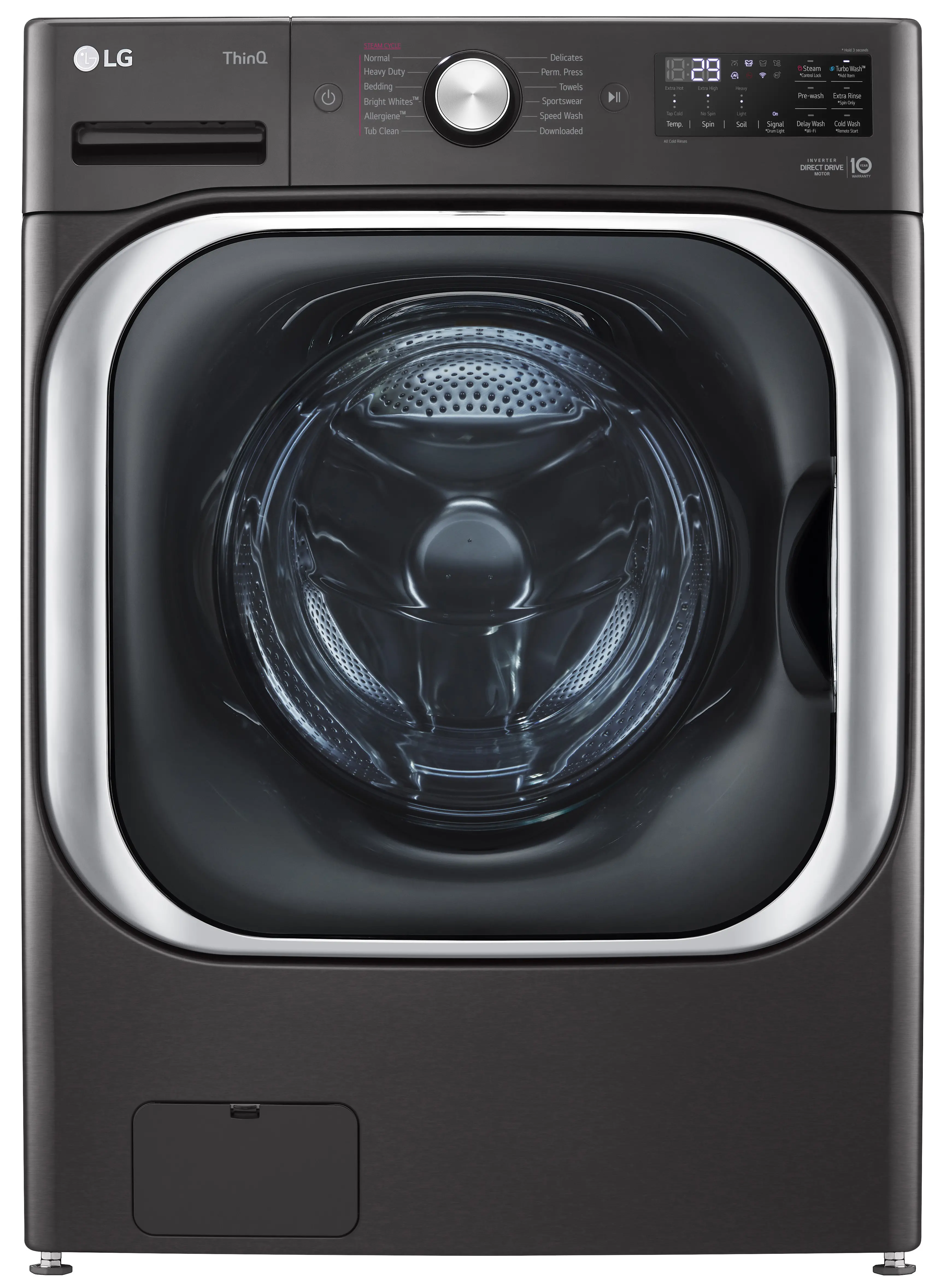WM8900HBA LG 5.2 cu ft Front Load Washer - Black Steel-1
