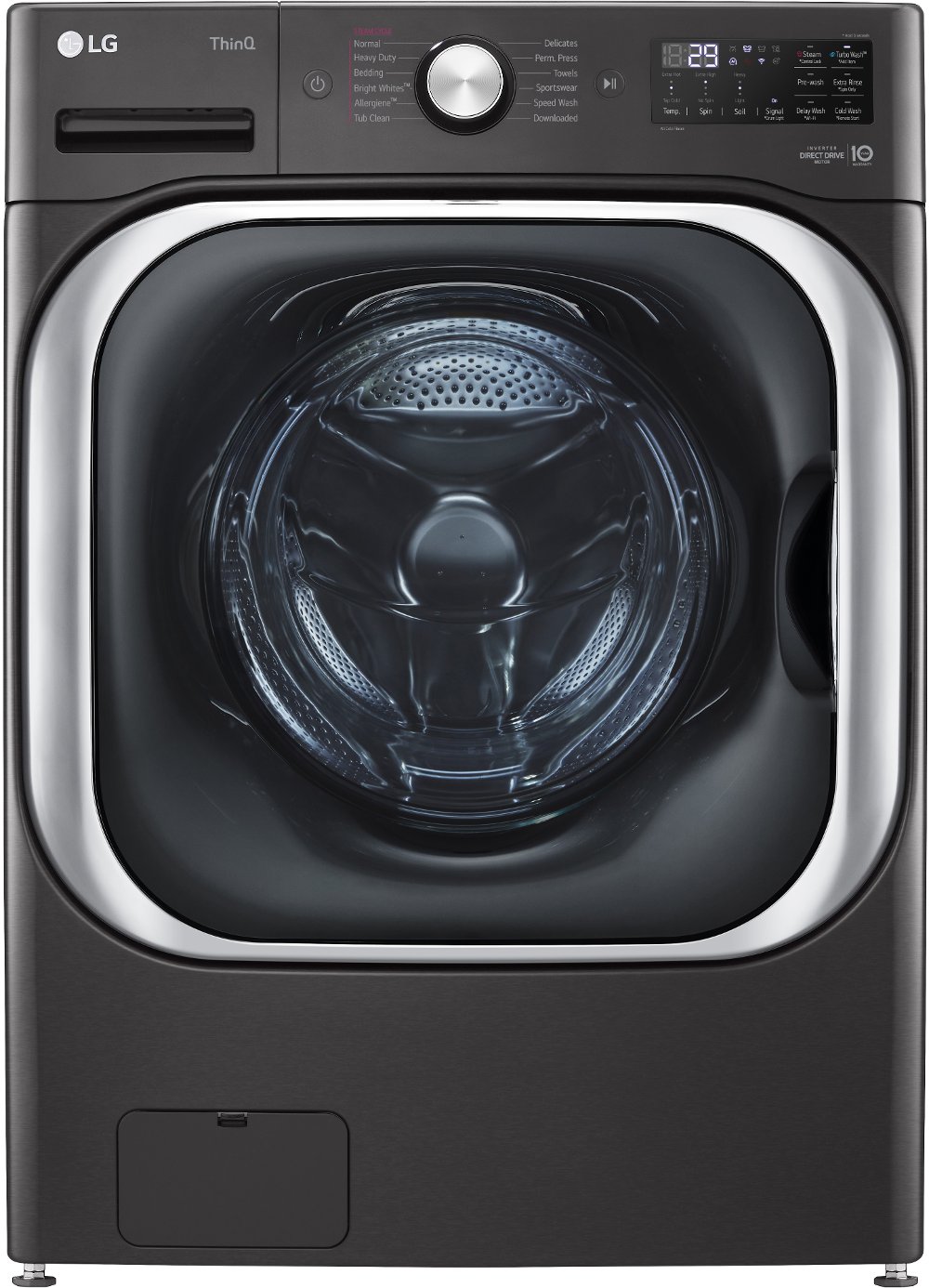 LG 5.2 cu ft Front Load Washer - Black Steel