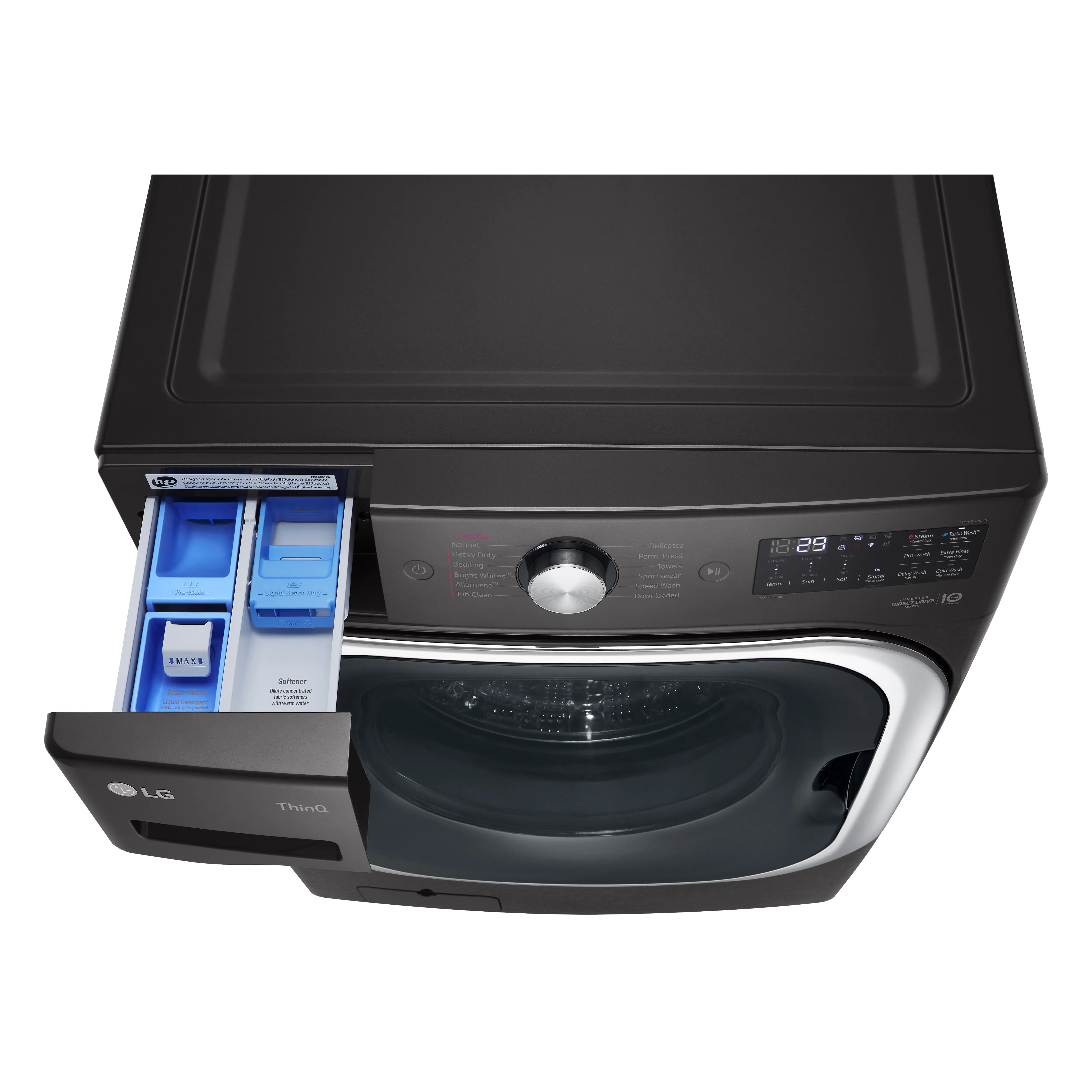 WM8900HBA LG 5.2 cu ft Front Load Washer - Black Steel-6