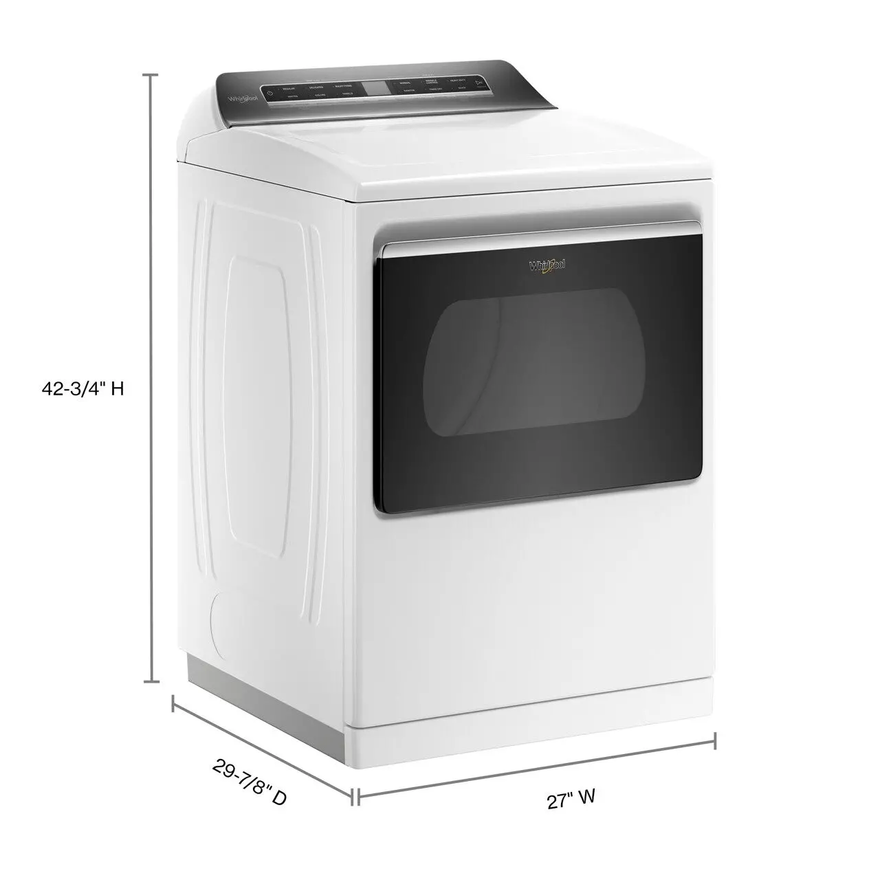 WGD8127LW Whirlpool 7.4 cu ft Gas Dryer - White W8127-7