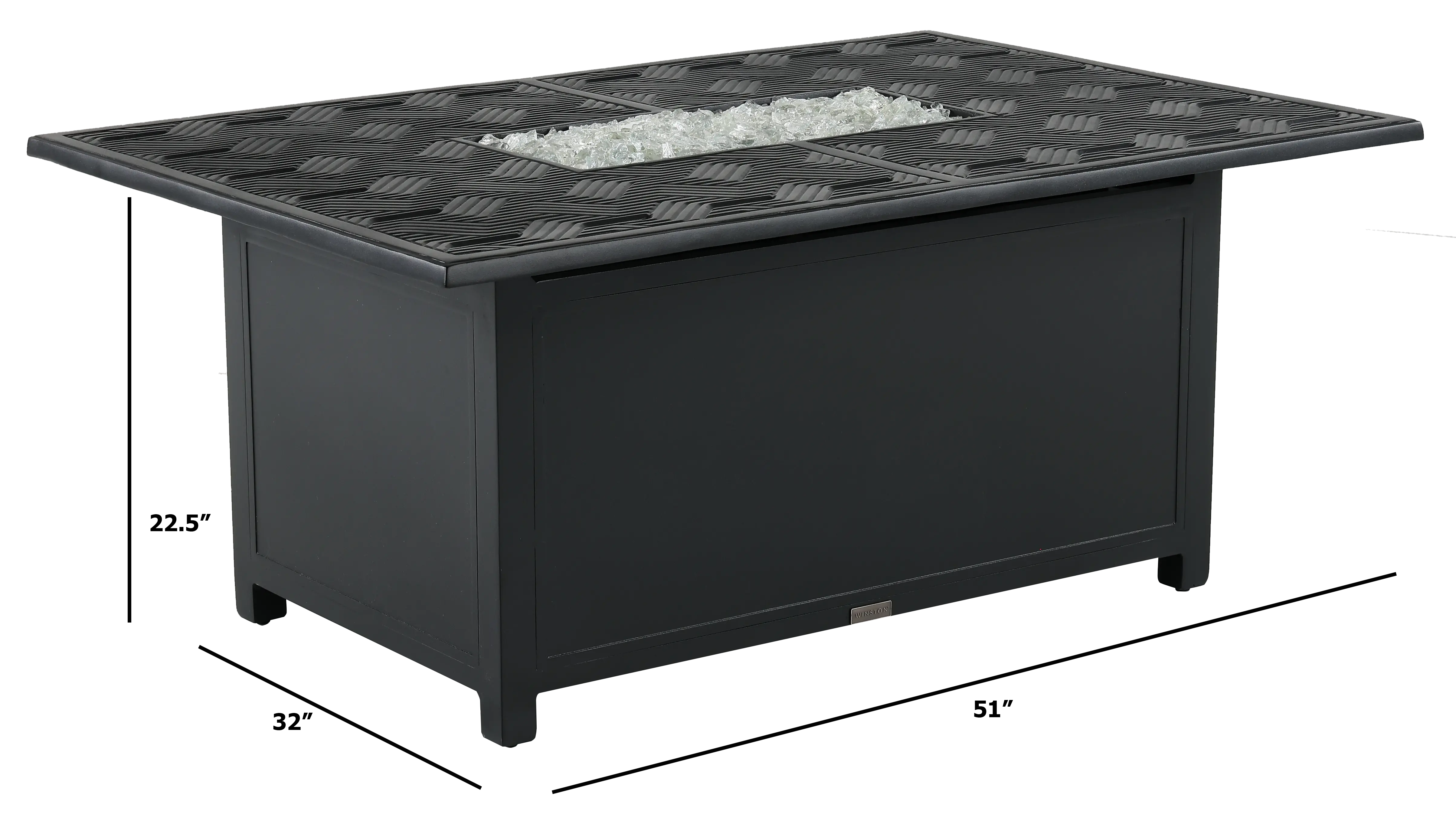 Palazzo Black Patio Firepit Table-3
