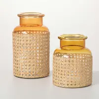 Small Ombre Bamboo-Weave Jar