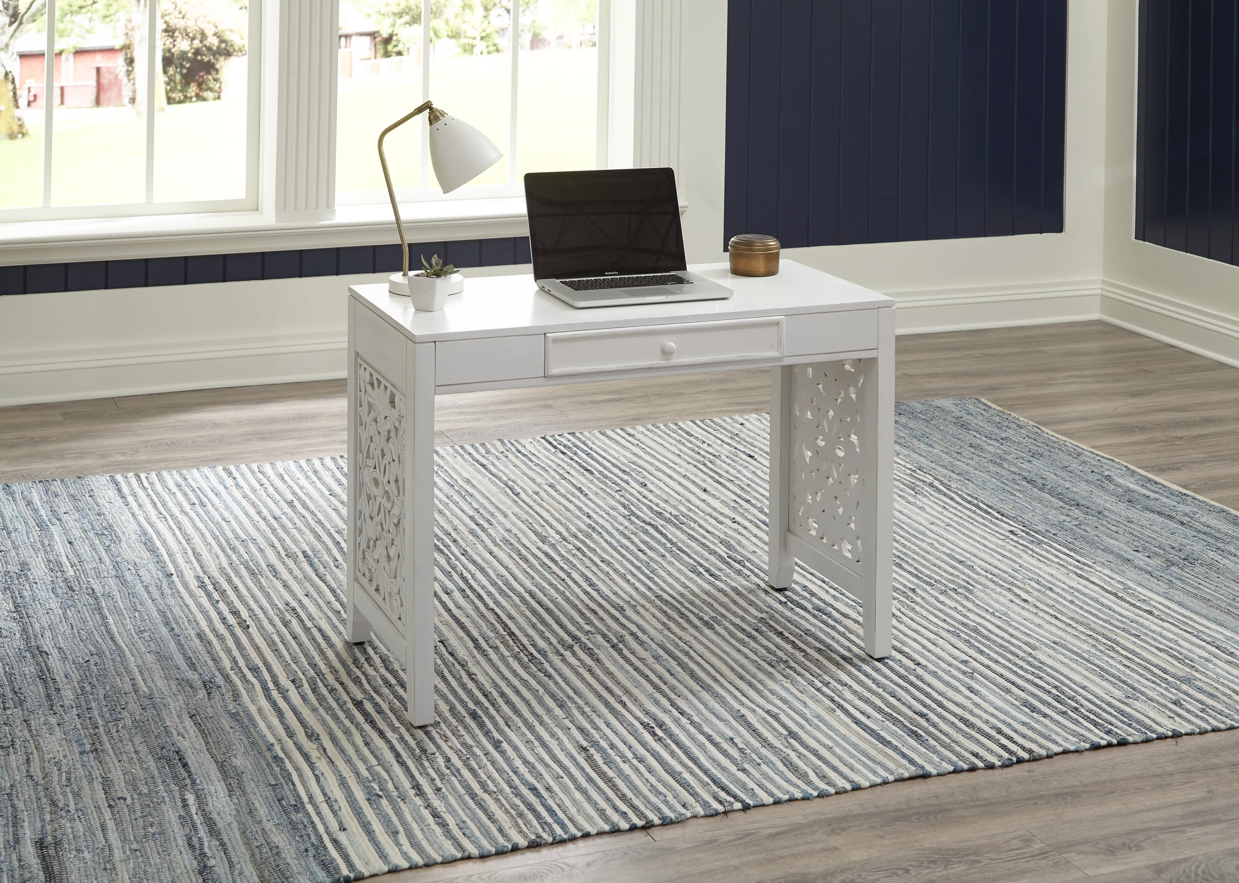 2094-AC3000/DESK Trellis White Writing Desk-1