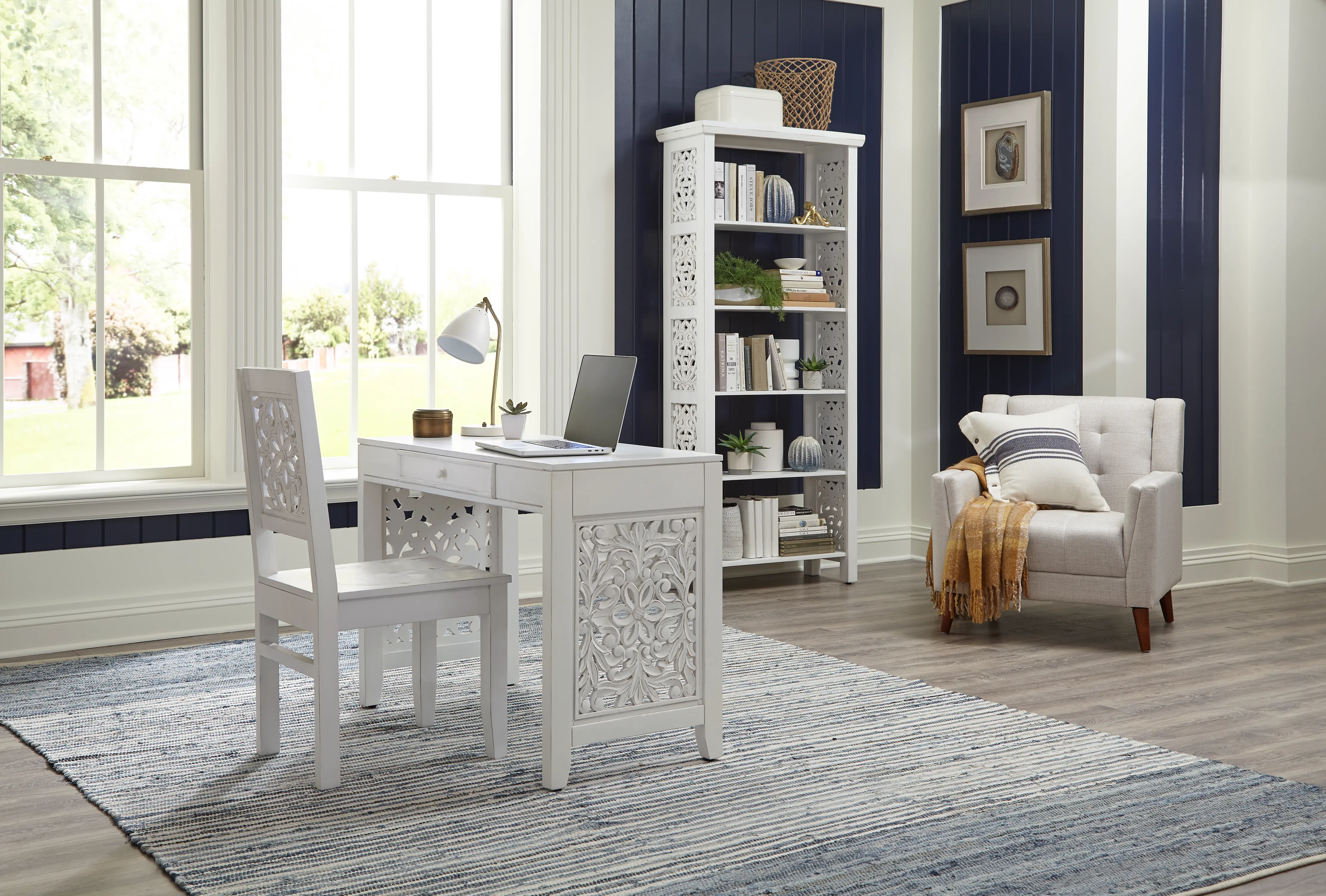 2094-AC3000/DESK Trellis White Writing Desk-2