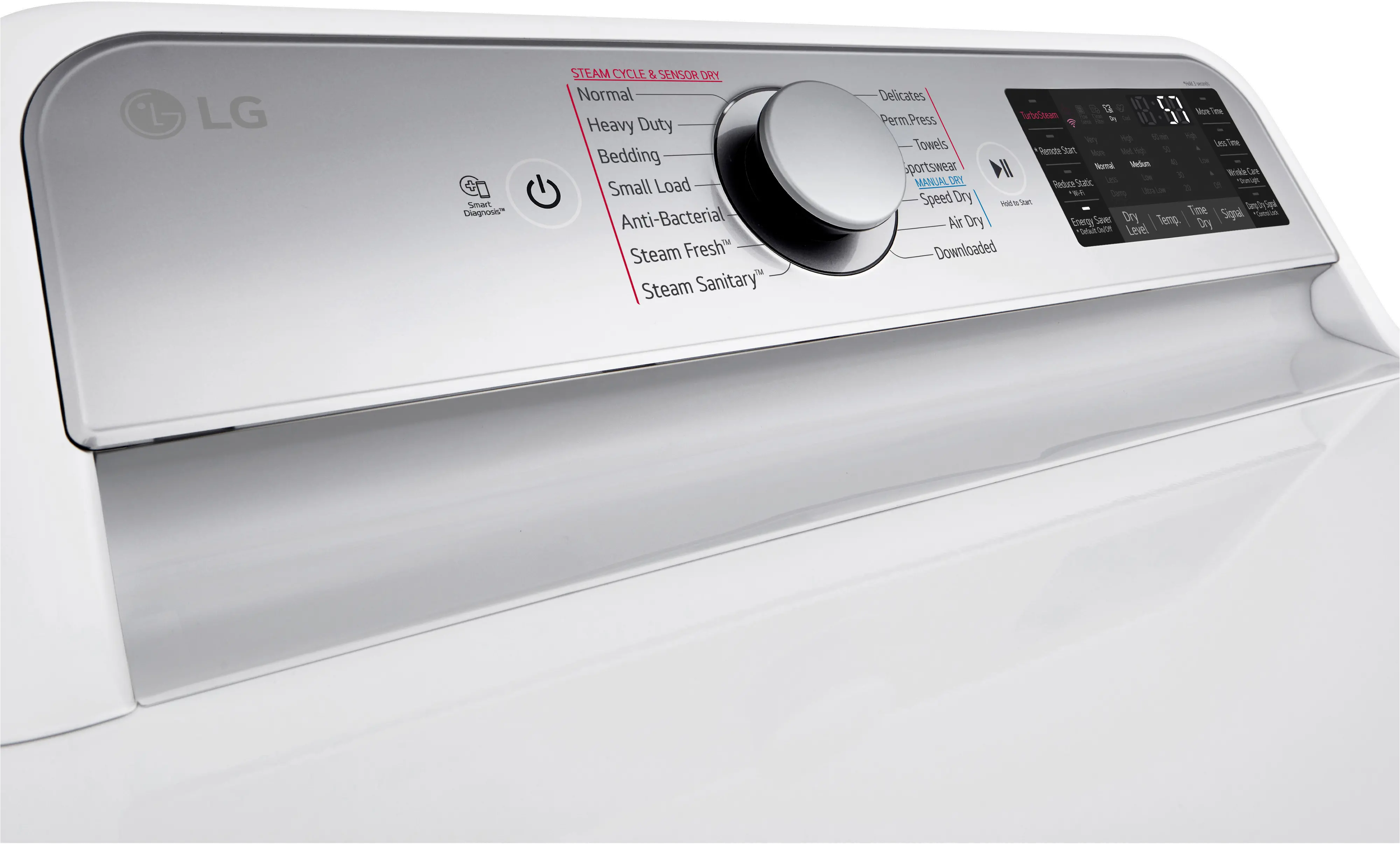 DLEX7900WE LG 7.3 cu ft Electric Dryer - White-7