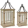 31  Wood and Metal Lantern Set