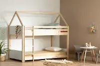 13513 Sweedi Natural Wood Twin House Bunk Beds - South Shore