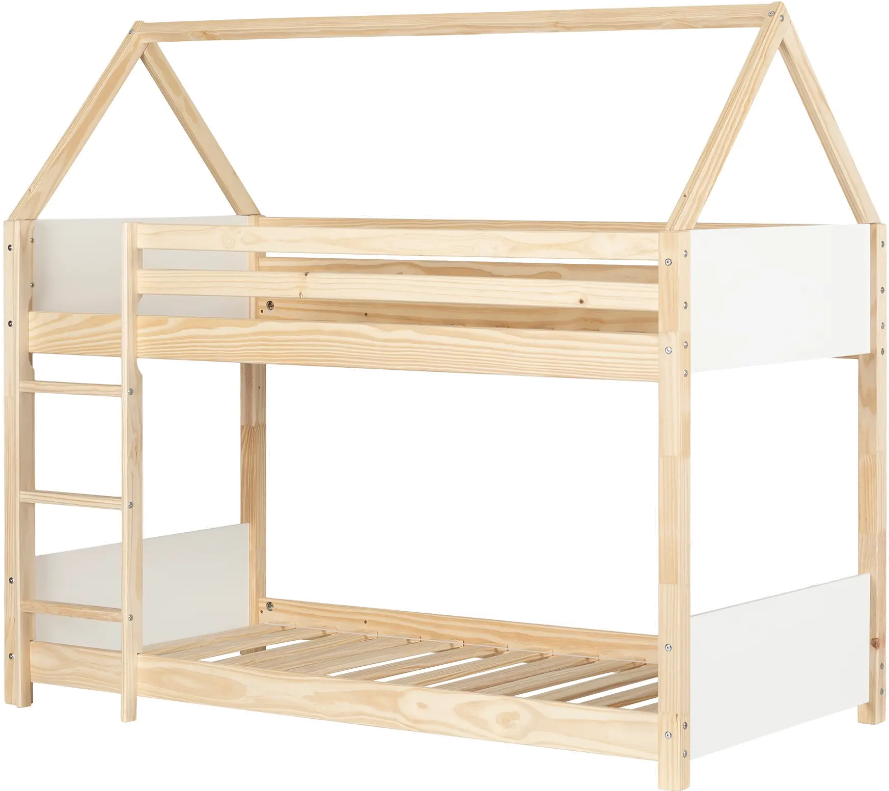 13513 Sweedi Natural Wood Twin House Bunk Beds - South Shore-1
