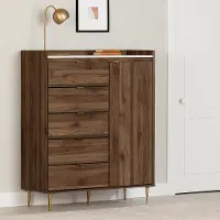 13528 Hype Walnut Brown 5-Drawer Chest of Drawers - South Shore