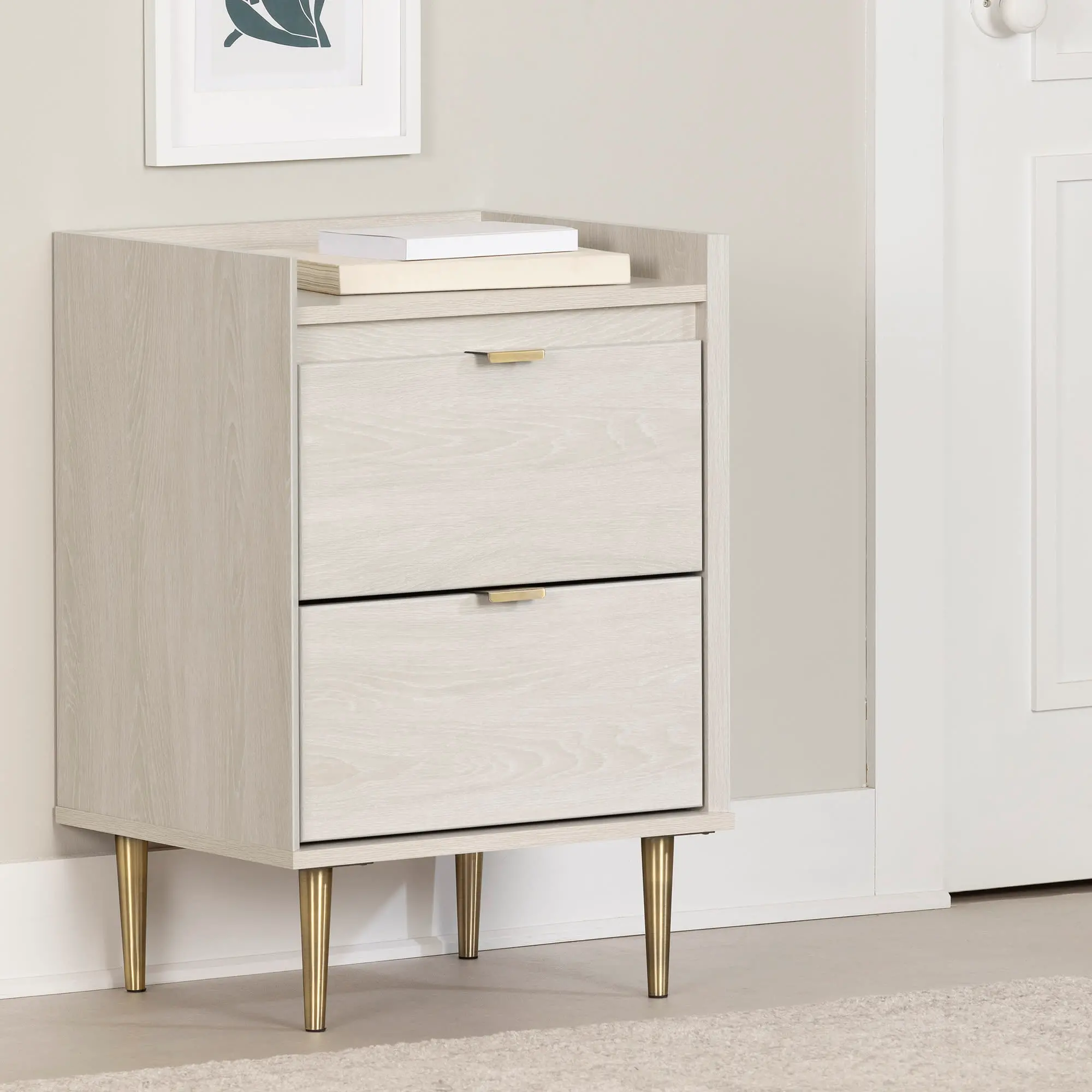 13531 Hype White 2-Drawer Nightstand - South Shore-2