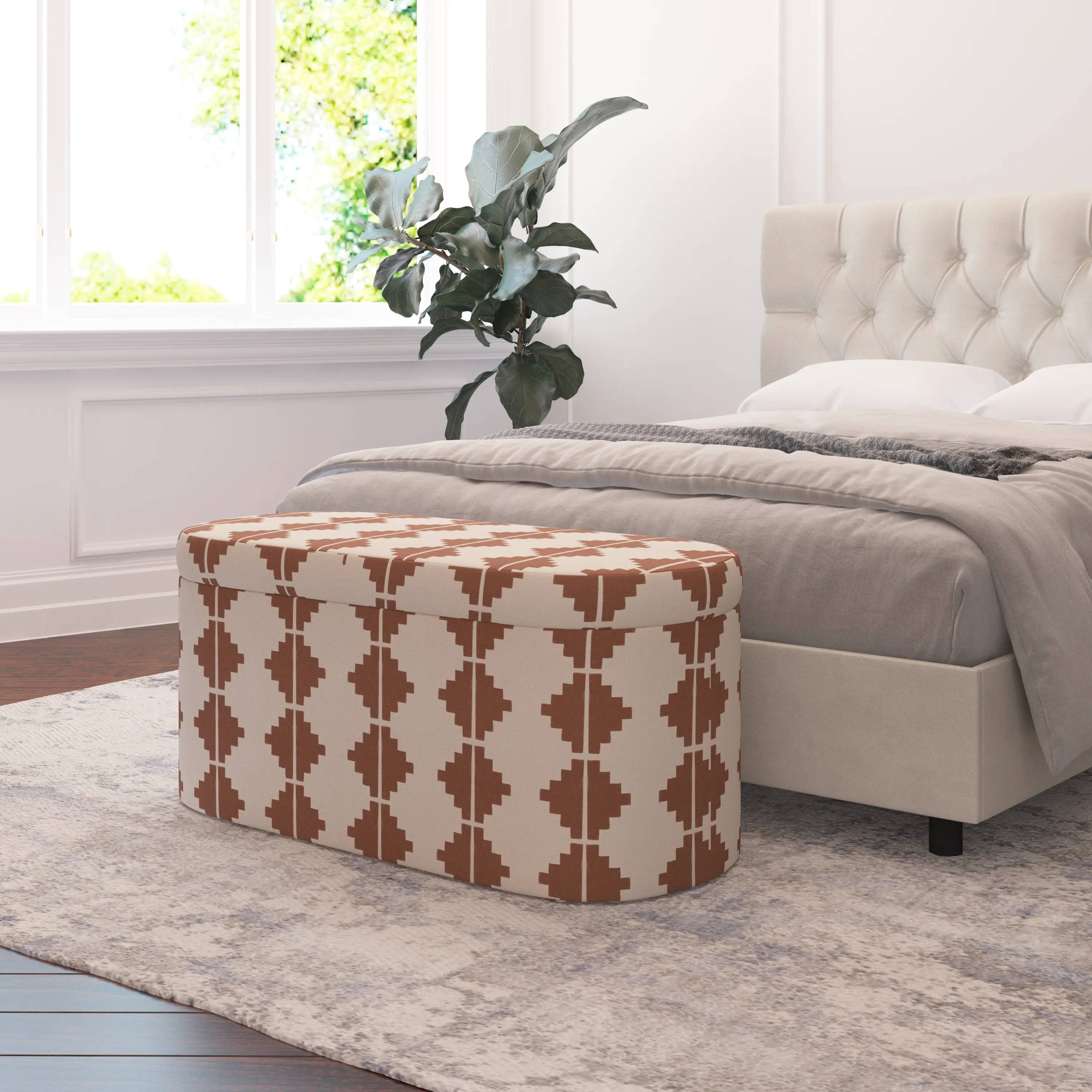 1225STAZTTRCOGA Frida Aztec Terracotta Storage Bench - Skyline Furniture-2