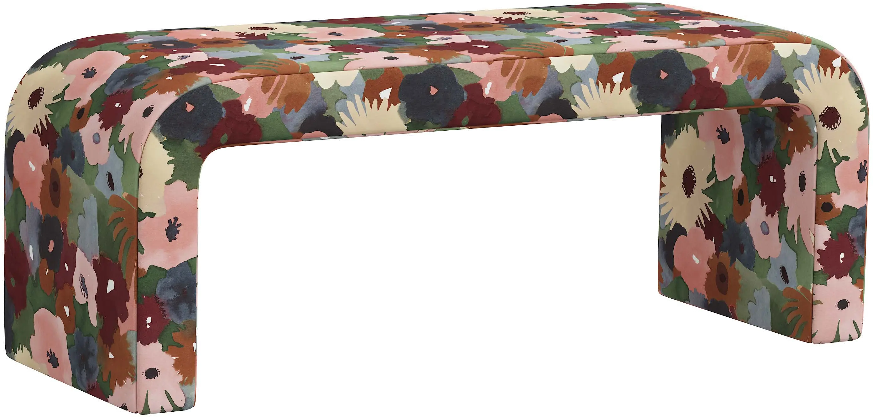 2626MRGPLMOGA Meghan Floral Plum Accent Bench - Skyline Furniture-1