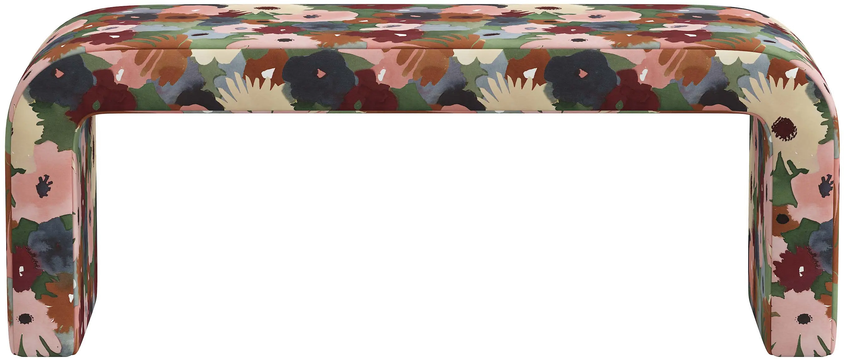 2626MRGPLMOGA Meghan Floral Plum Accent Bench - Skyline Furniture-3