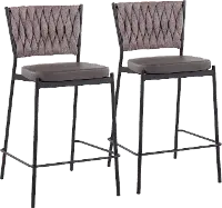 B24-BRAIDTANIA BKGYLBN2 Tania Light Brown Counter Height Stool (Set of 2)