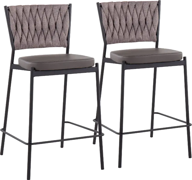 Tania Light Brown Counter Height Stool (Set of 2)