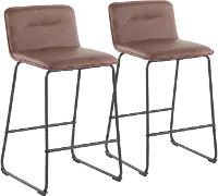 B26-CASPER2 BKE2 Casper Faux Leather Dark Brown Counter Stool (Set of 2)