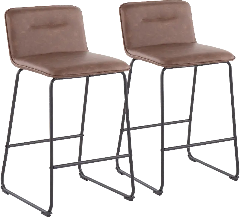 Casper Faux Leather Dark Brown Counter Stool (Set of 2)