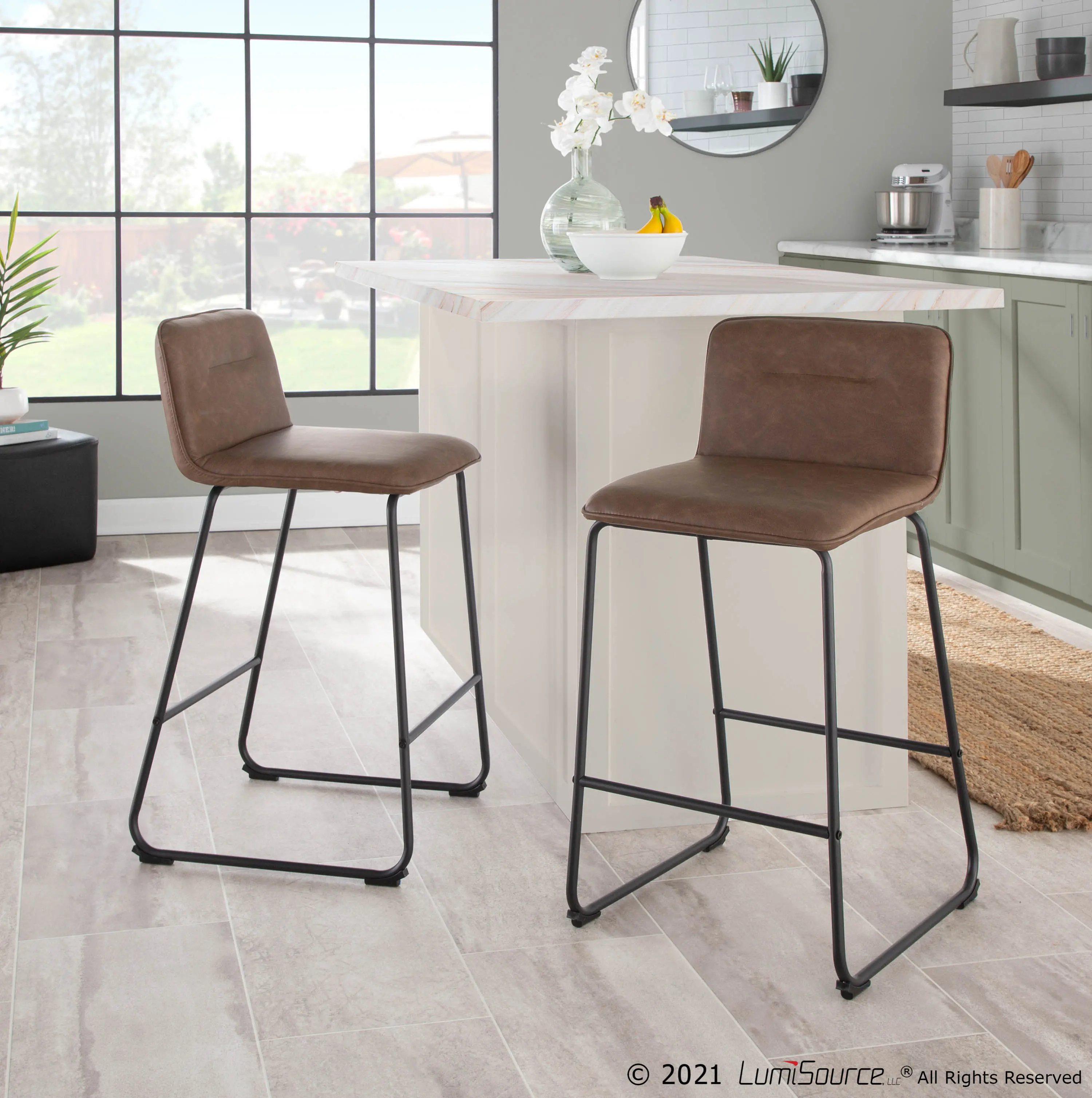 B26-CASPER2 BKE2 Casper Faux Leather Dark Brown Counter Stool (Set of 2)-7