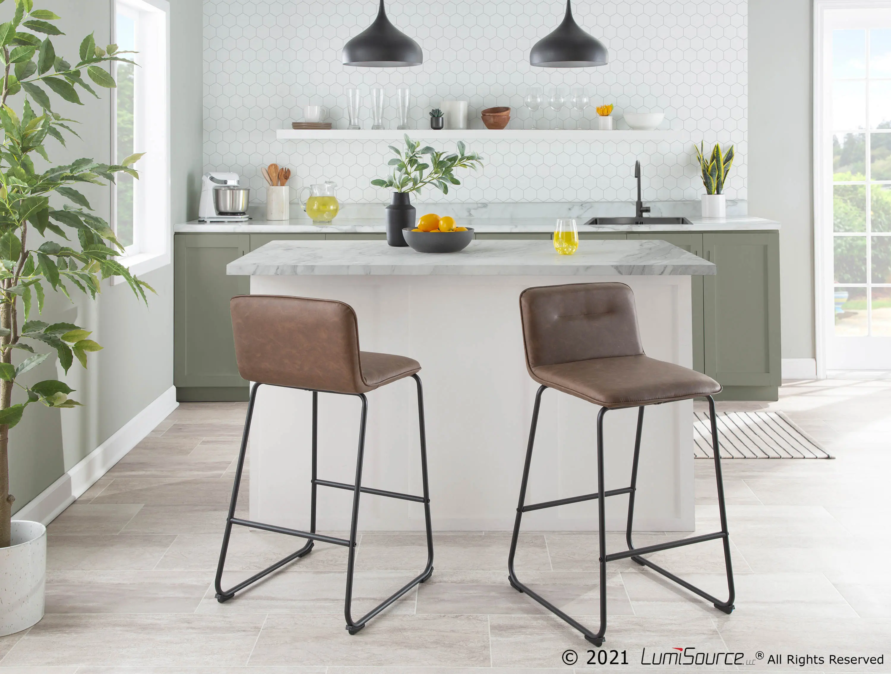 B26-CASPER2 BKE2 Casper Faux Leather Dark Brown Counter Stool (Set of 2)-8