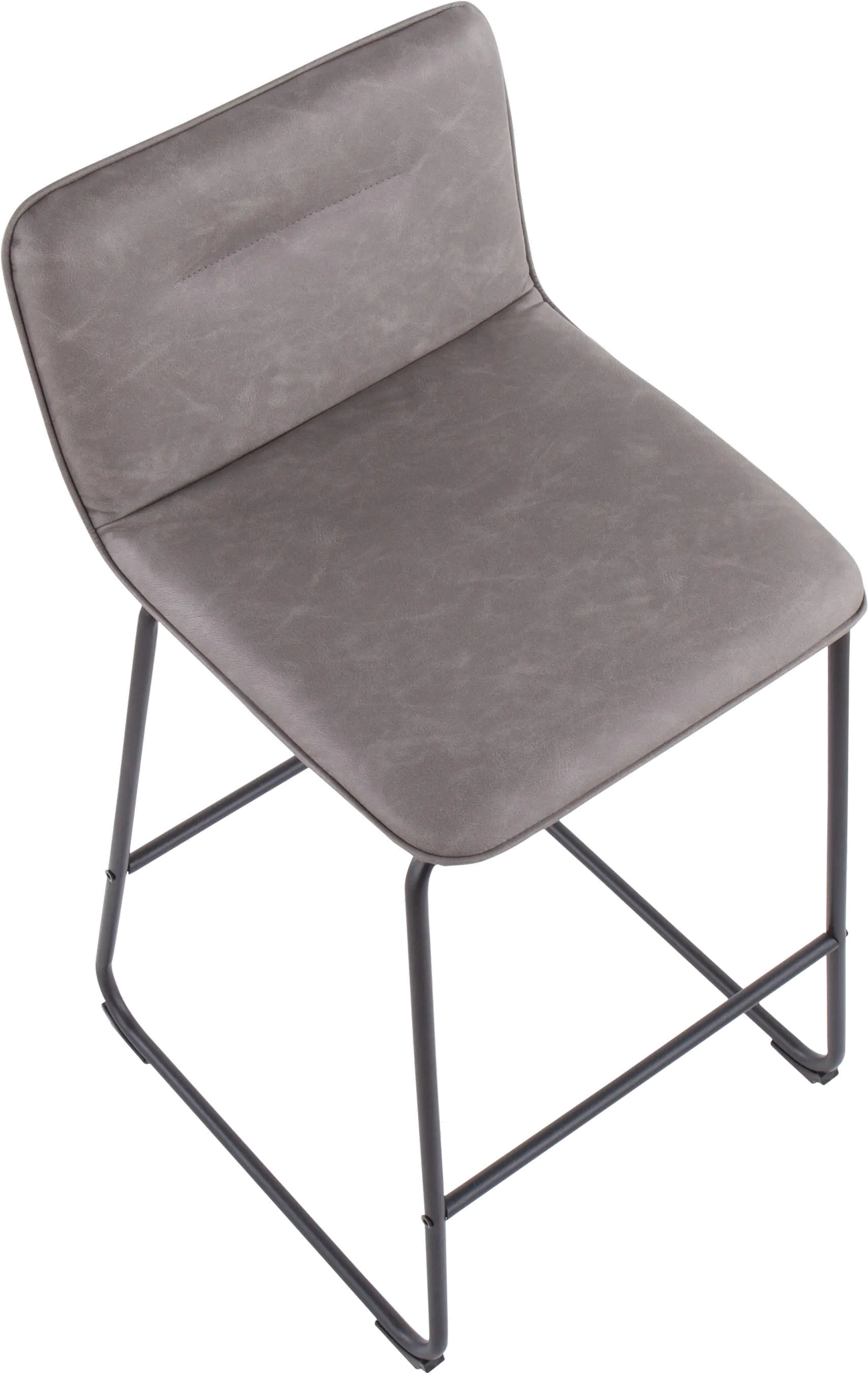 B26-CASPER2 BKGY2 Casper Faux Leather Gray Counter Stool (Set of 2)-5
