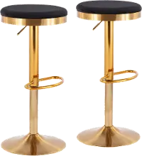 BS-DAKOTA AUVBK2 Dakota Gold and Black Adjustable Bar Stool