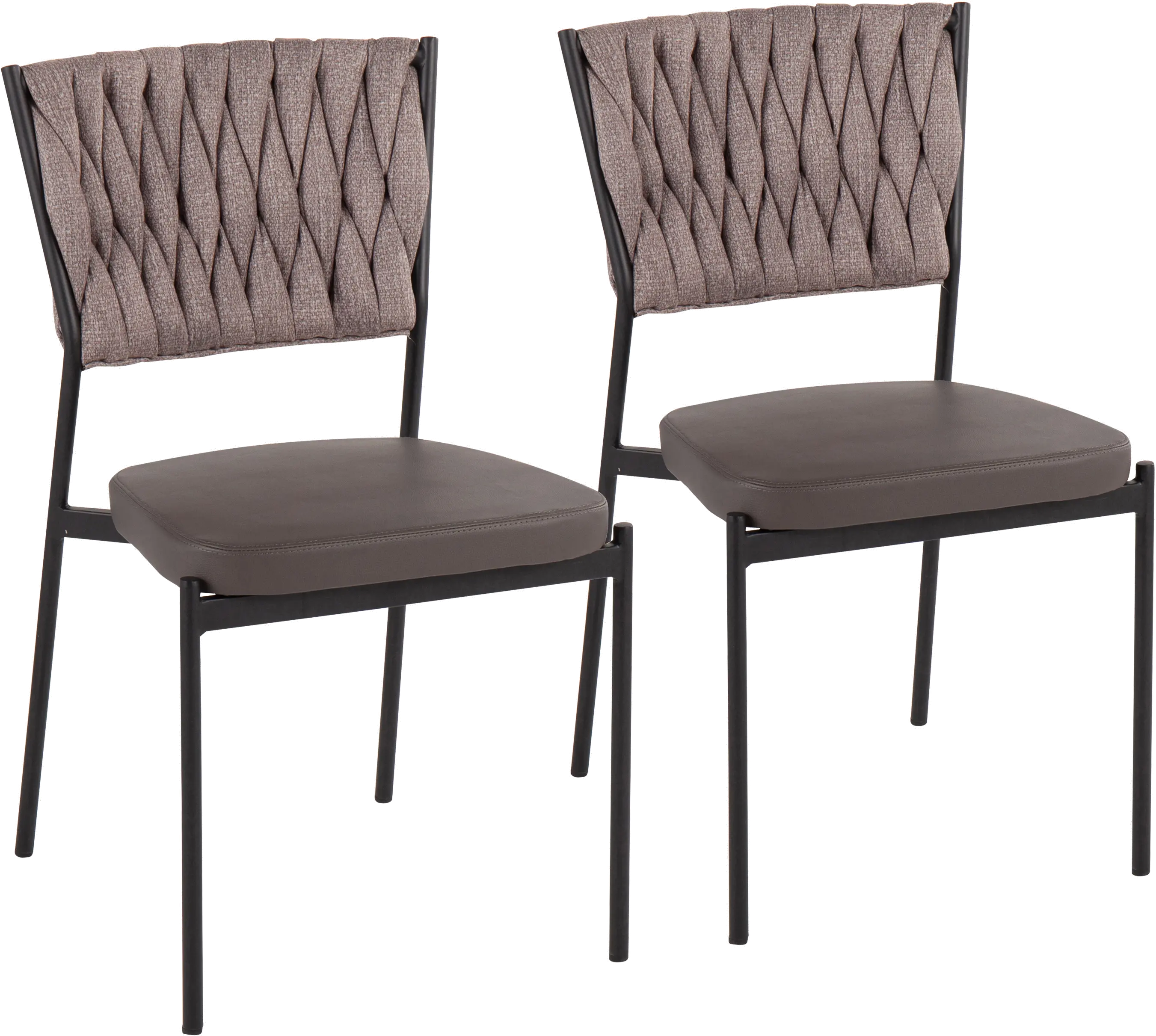 CH-BRAIDTANIA BKGYLBN2 Tania Taupe Dining Room Chair (Set of 2)-1