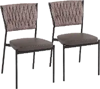 CH-BRAIDTANIA BKGYLBN2 Tania Taupe Dining Room Chair (Set of 2)