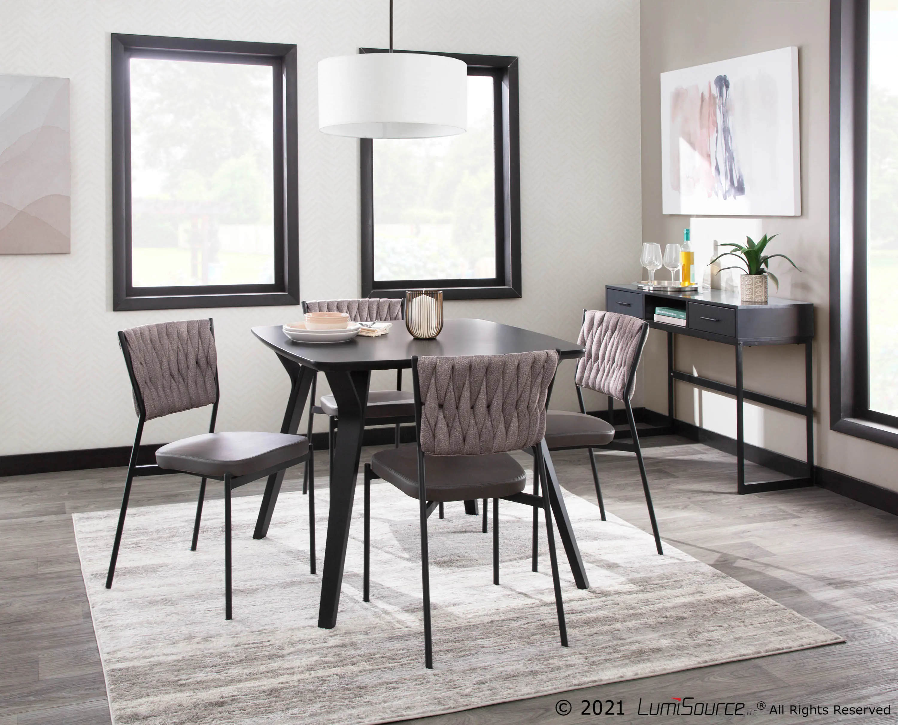 CH-BRAIDTANIA BKGYLBN2 Tania Taupe Dining Room Chair (Set of 2)-2