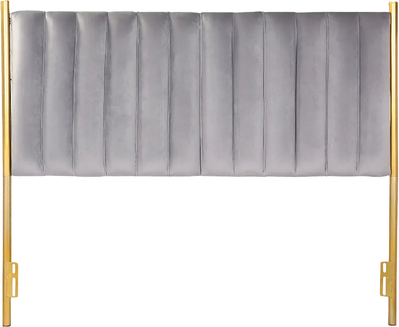 Chloe Queen Headboard in Gray Velvet
