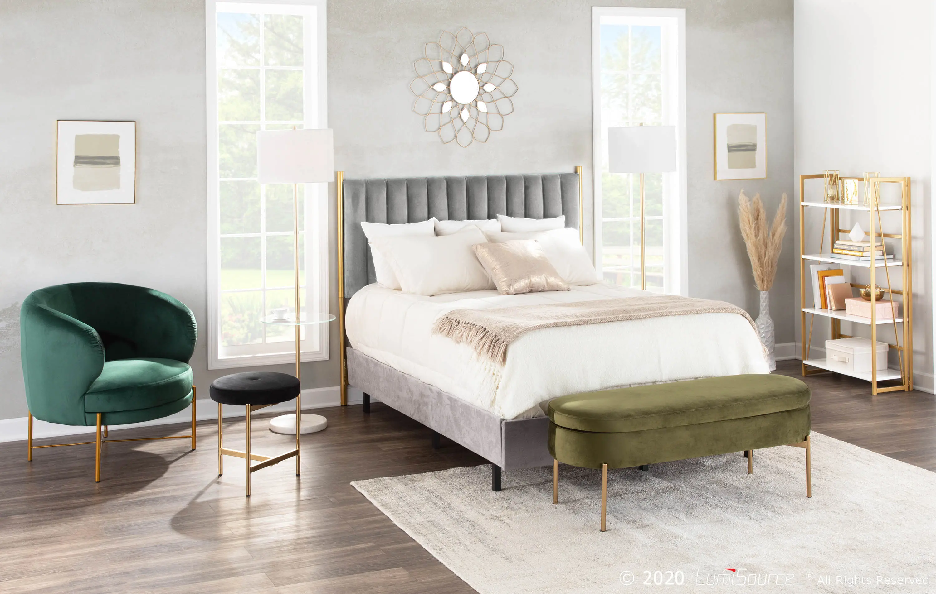 HB-CHLOE AUVGY Chloe Queen Headboard in Gray Velvet-2