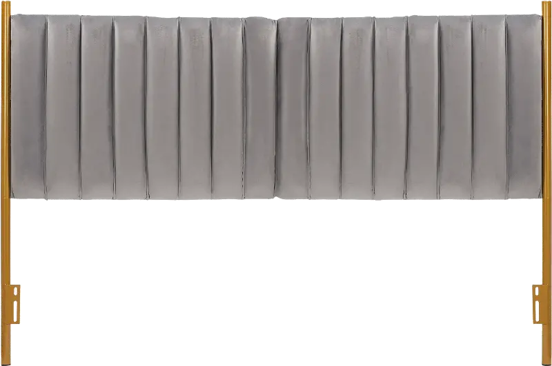 Chloe King Headboard Gray Velvet