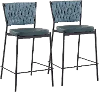 B24-BRAIDTANIA BKGN2 Tania Green Counter Height Stool, Set of 2
