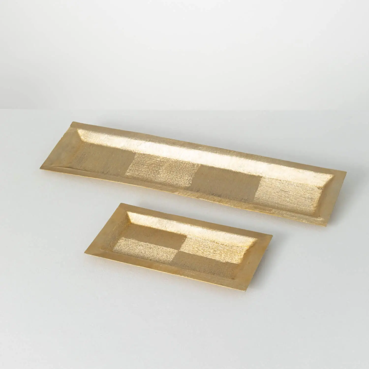 Lustrous Brushed Gold 12 Inch Candle Tray-1