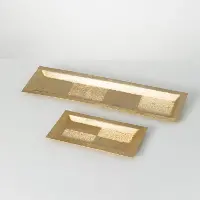 Lustrous Brushed Gold 12 Inch Candle Tray