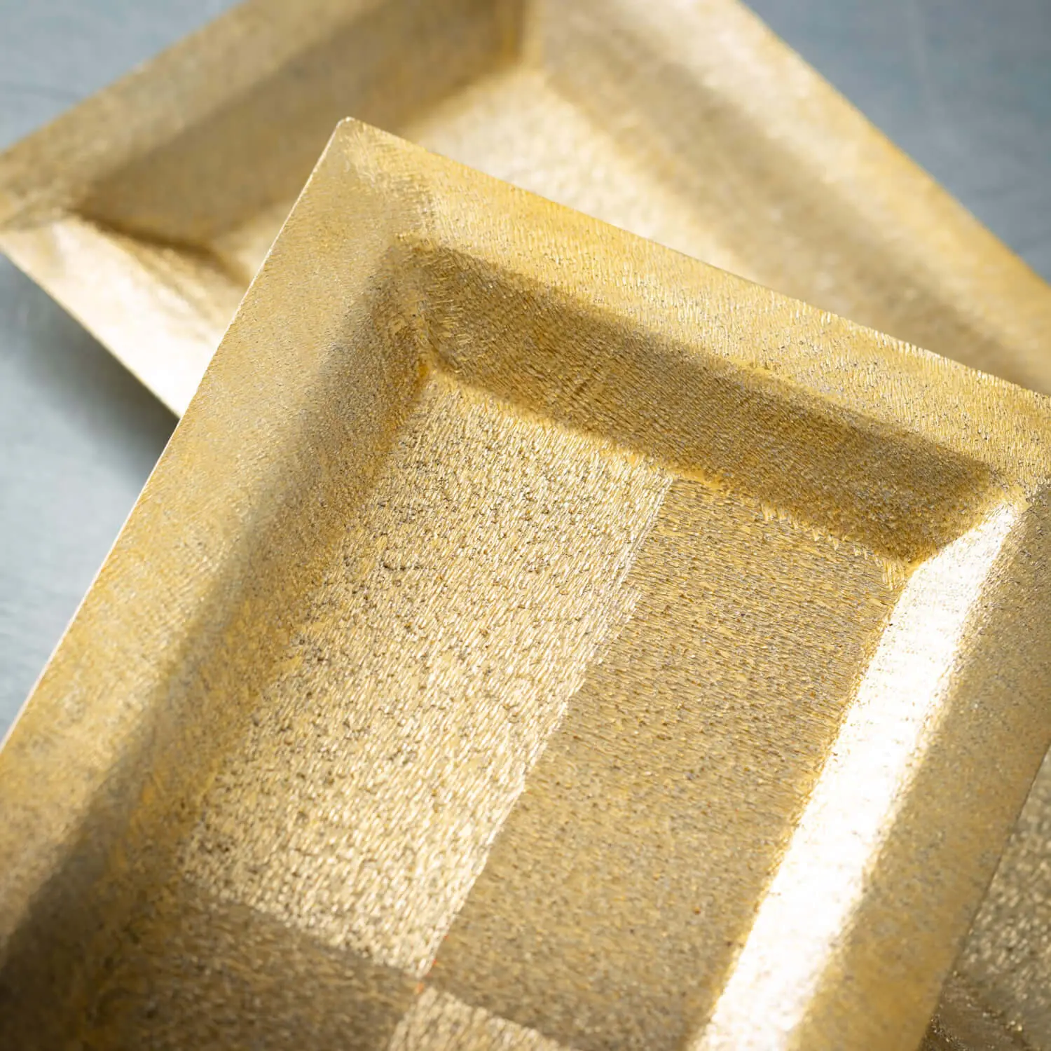 Lustrous Brushed Gold 12 Inch Candle Tray-3