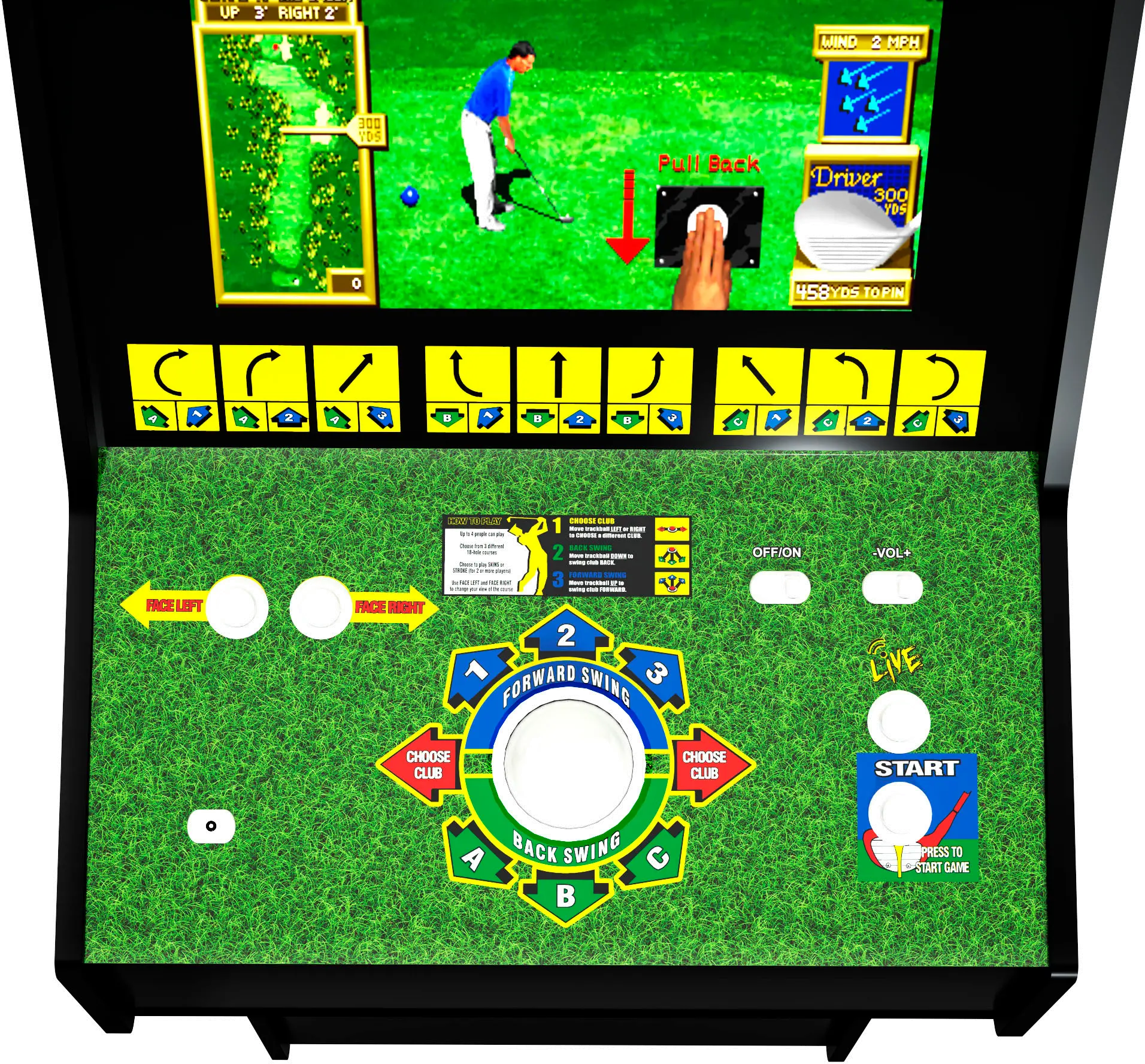 UPRIGHT/GOLDN_TEE_19 Arcade1Up Golden Tee 3D Golf 19  Arcade with Lit Marque-2