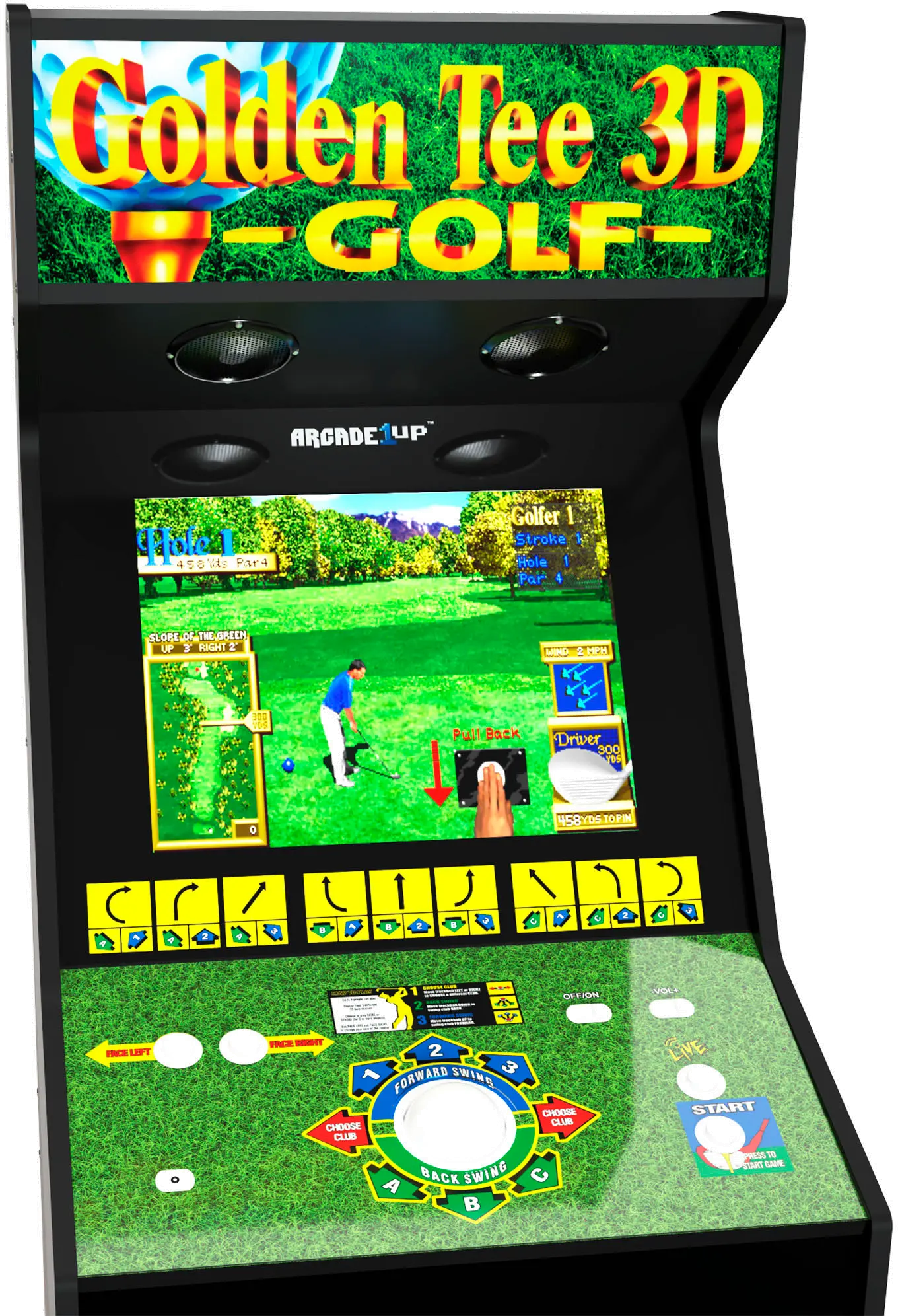 UPRIGHT/GOLDN_TEE_19 Arcade1Up Golden Tee 3D Golf 19  Arcade with Lit Marque-6