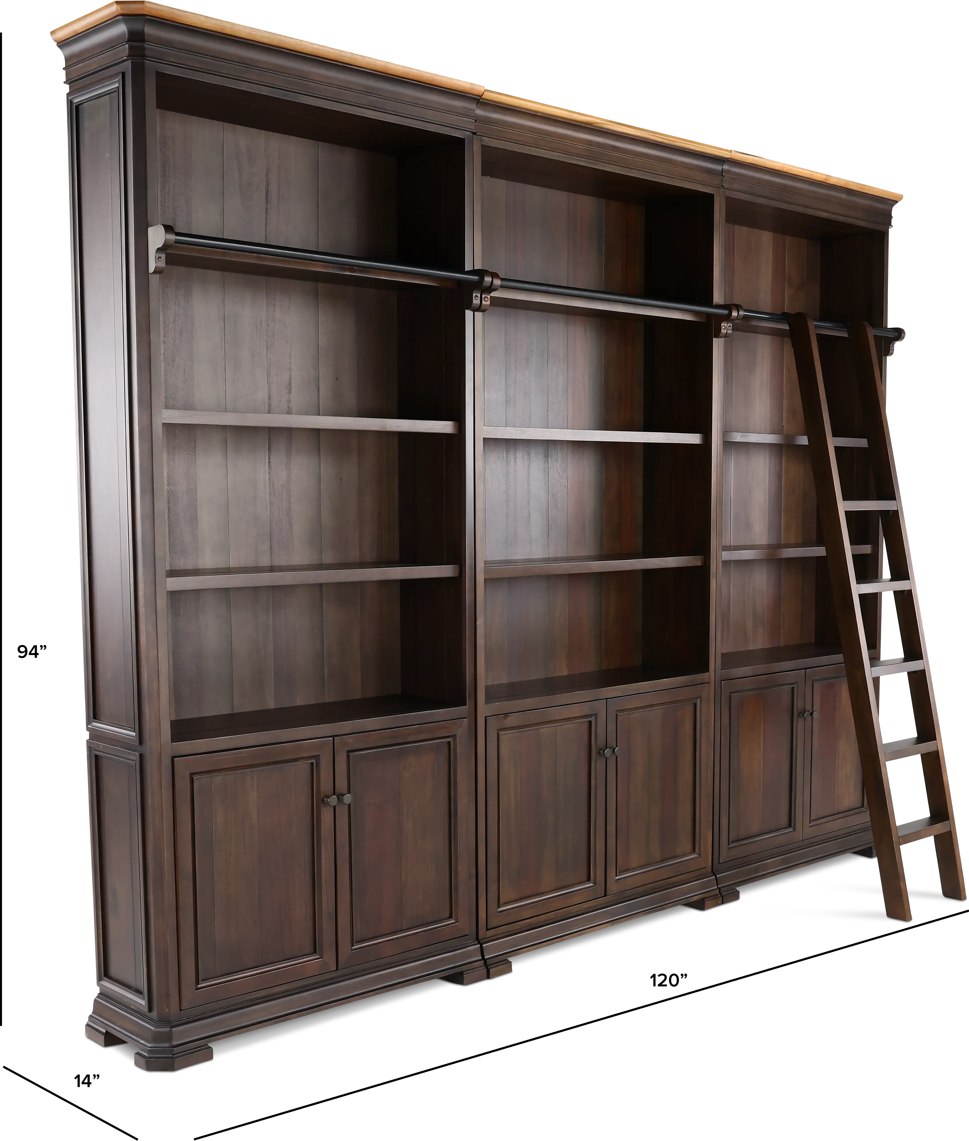 Sonoma Brown Executive Bookcase Wall-3