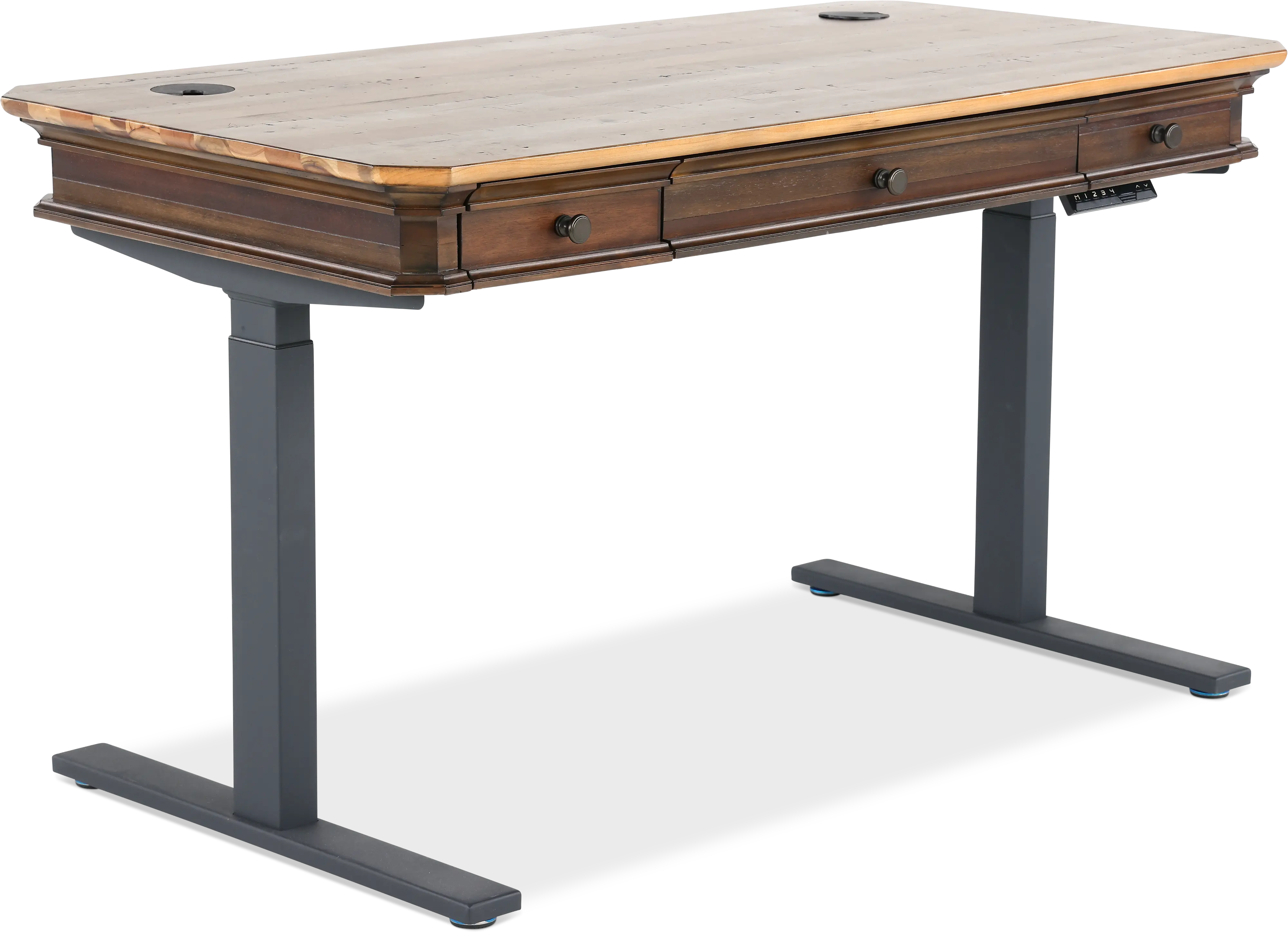 Sonoma Brown Executive Sit Stand Desk-4