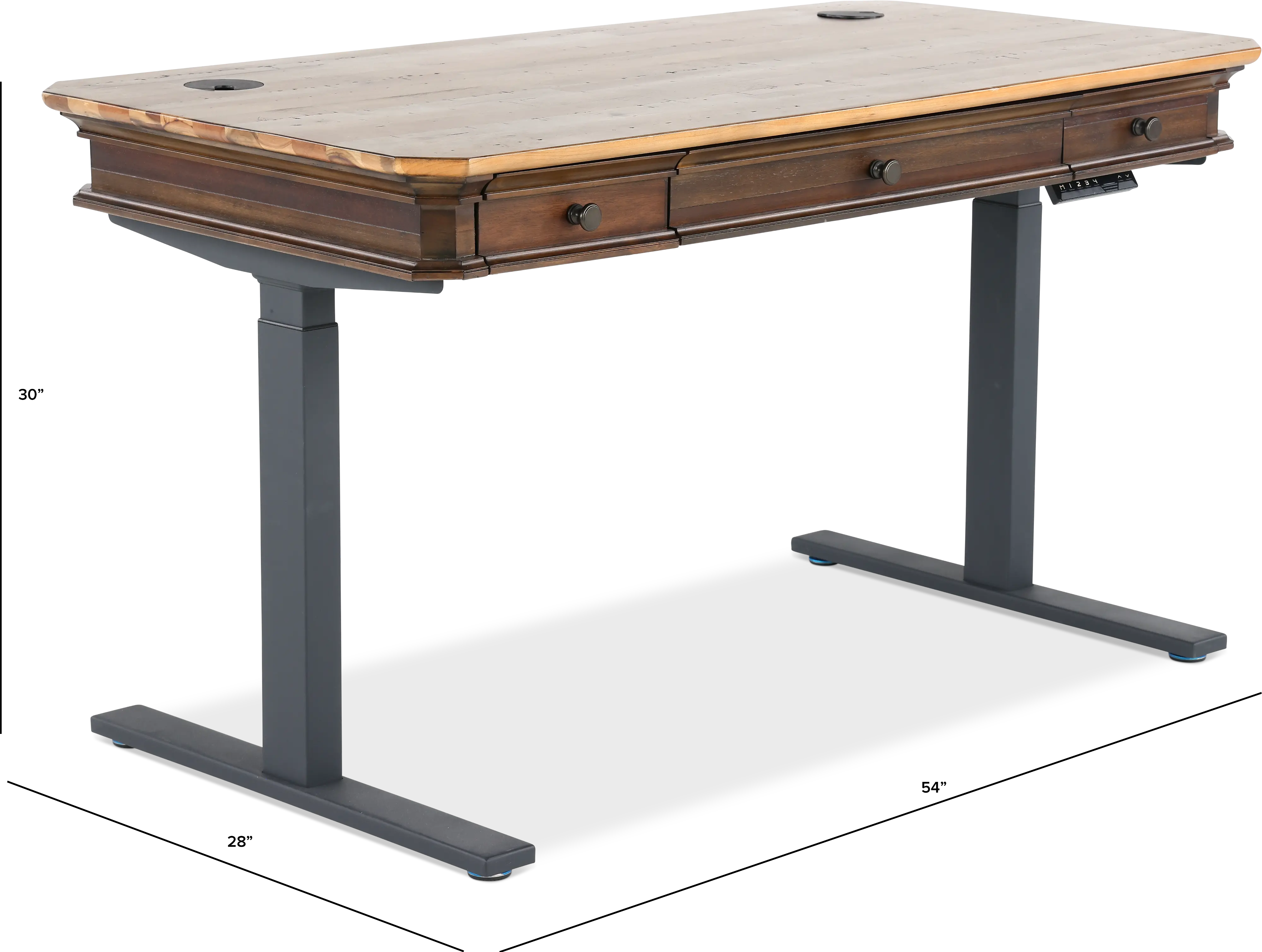 Sonoma Brown Executive Sit Stand Desk-3