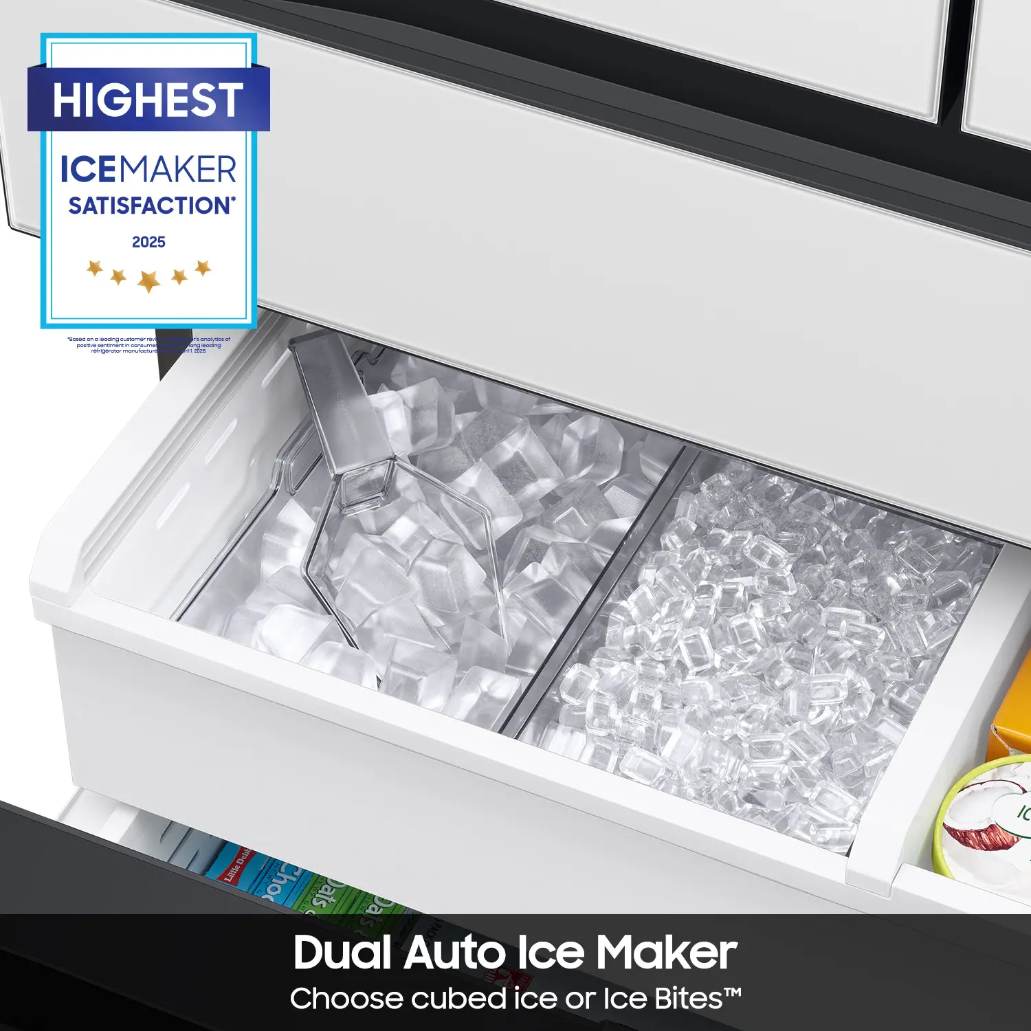 RF23BB86004M Samsung Bespoke 23 cu ft 4 door French Door Refrigerator - Counter Depth Blue and White Glass-3