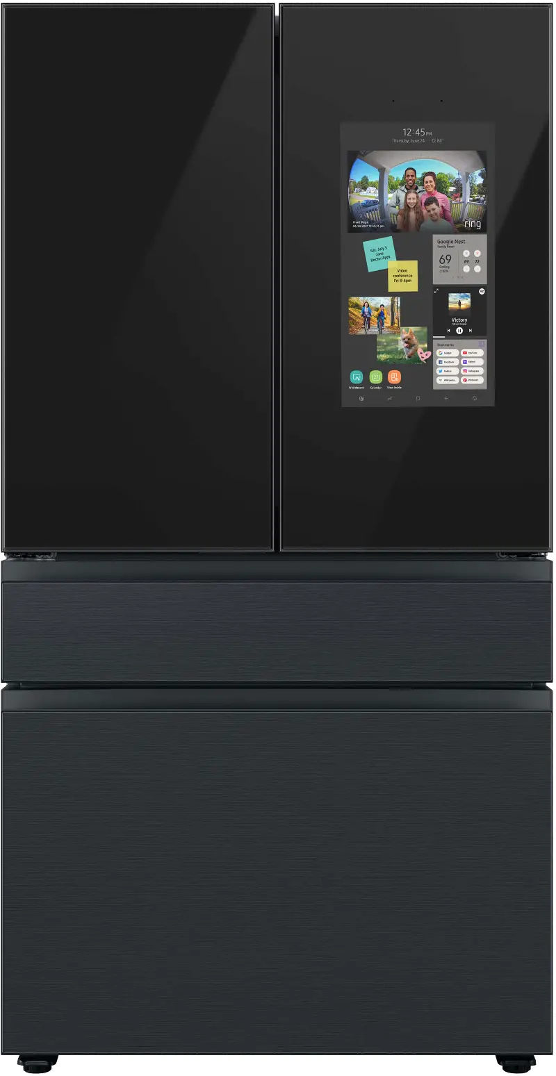 Samsung Bespoke 23 cu ft 4 Door French Door Refrigerator - Counter Depth Charcoal Glass