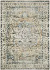 Charleston 8 x 10 Blue and Gold Washable Area Rug