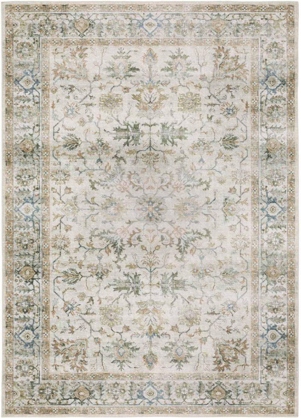 Charleston 2 x 3 Ivory Washable Area Rug