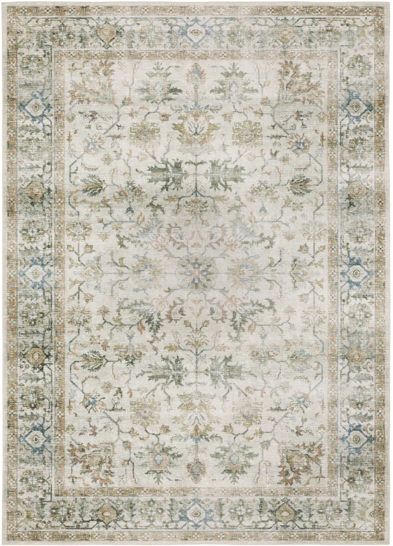 Charleston 5 x 7 Ivory Washable Area Rug